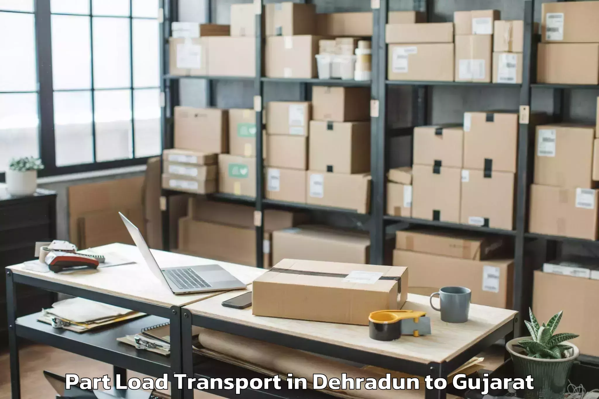 Professional Dehradun to Vyara Part Load Transport